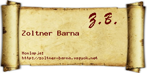 Zoltner Barna névjegykártya