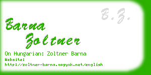 barna zoltner business card